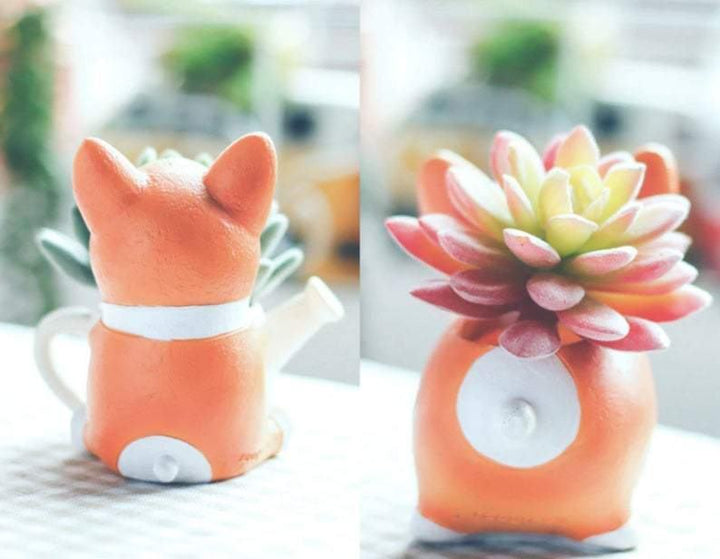 Resin Corgi Mini Blomsterkrukke