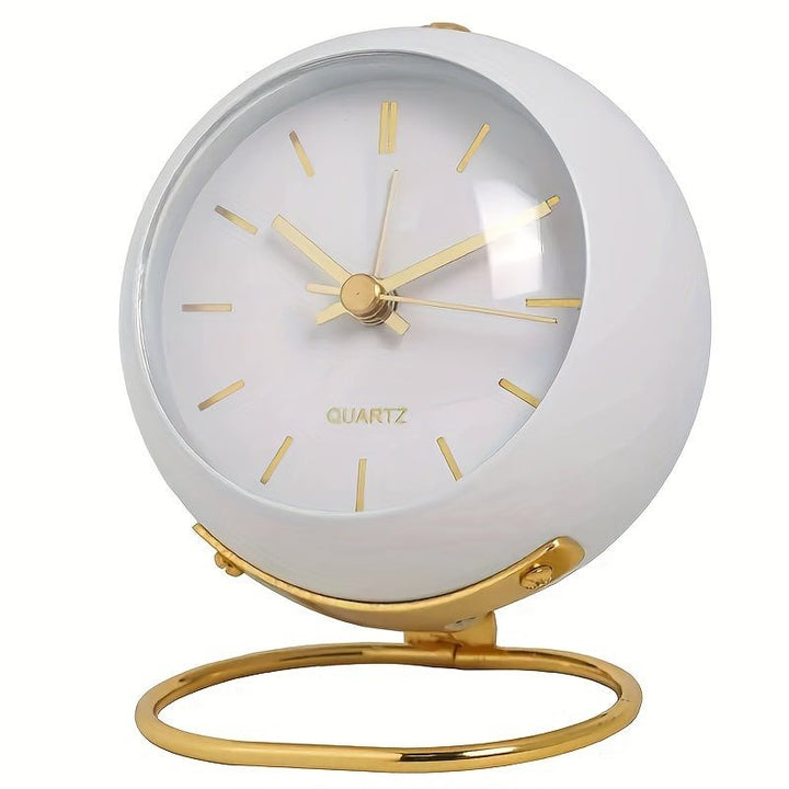 Buzzley Retro Stille Vækkeur – Vintage Metal Analog Ur med Nattelys
