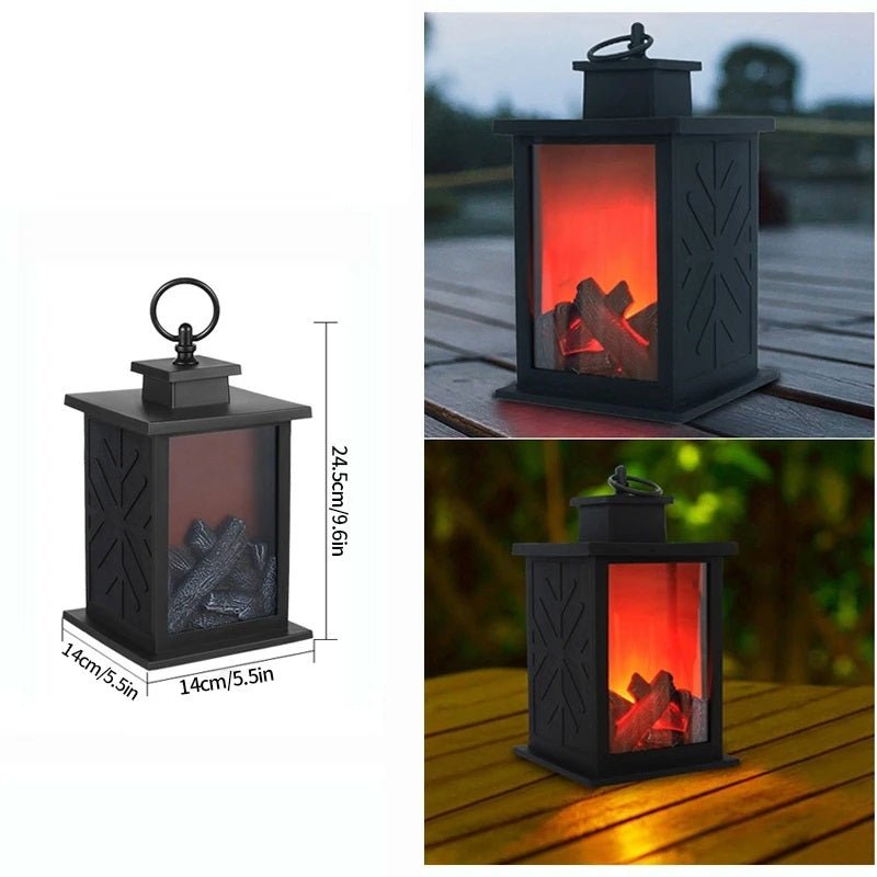 Retro Pejse Lanterne – Flakkende Flamme Natlys til Julecharme, USB/Batteridrevet Feriedekoration