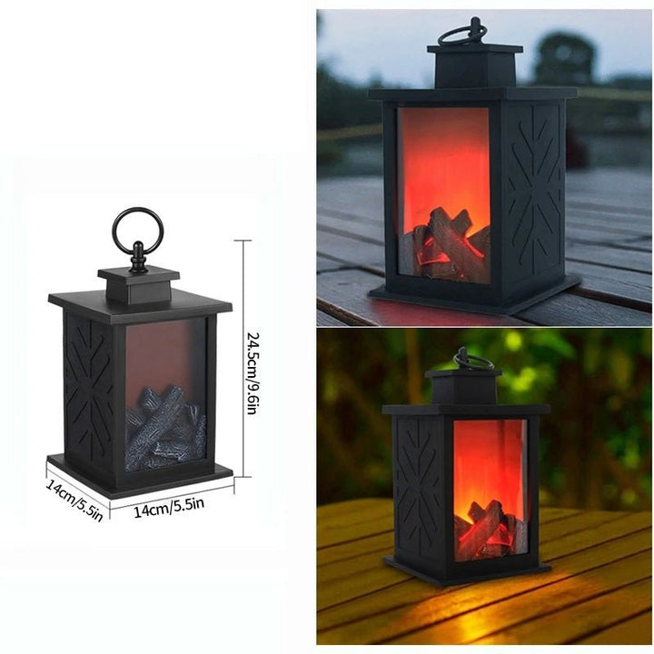 Retro Pejse Lanterne – Flakkende Flamme Natlys til Julecharme, USB/Batteridrevet Feriedekoration