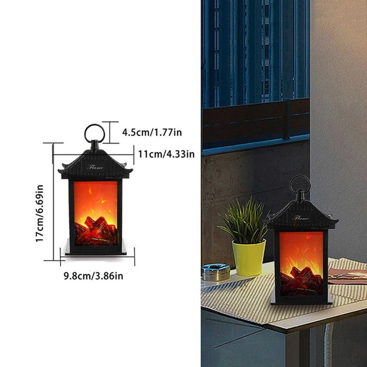 Retro Pejse Lanterne – Flakkende Flamme Natlys til Julecharme, USB/Batteridrevet Feriedekoration