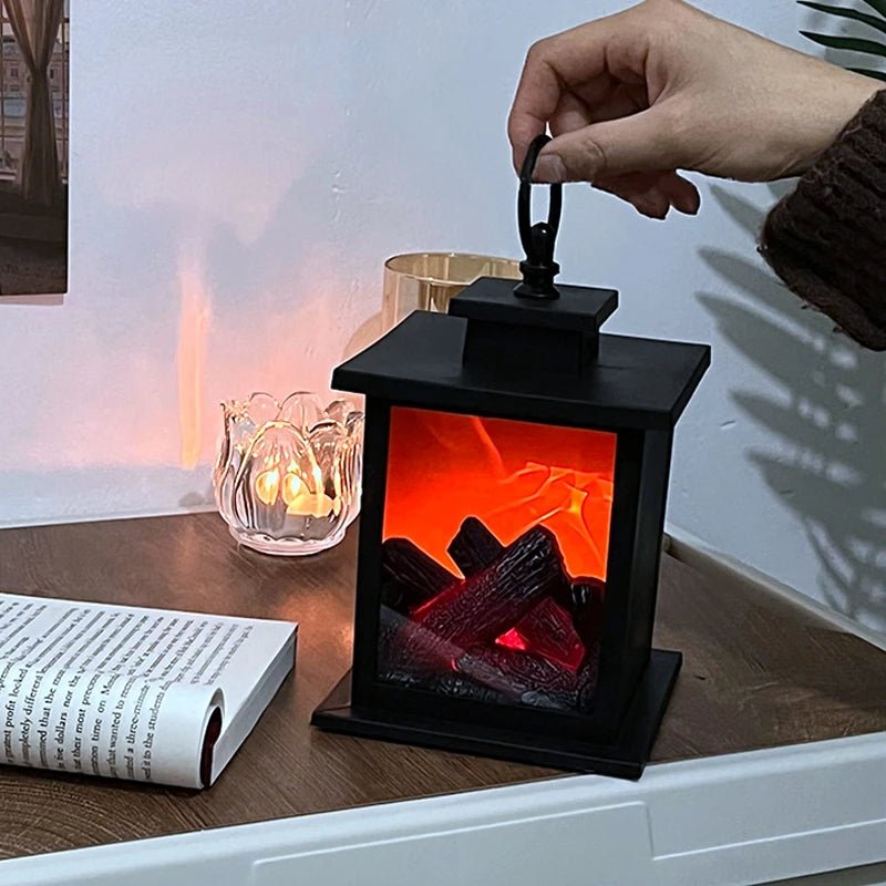 Retro Pejse Lanterne – Flakkende Flamme Natlys til Julecharme, USB/Batteridrevet Feriedekoration