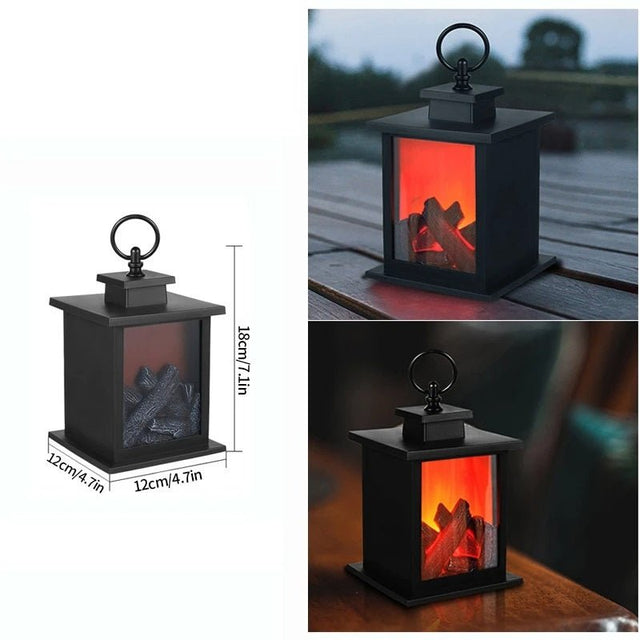Retro Pejse Lanterne – Flakkende Flamme Natlys til Julecharme, USB/Batteridrevet Feriedekoration