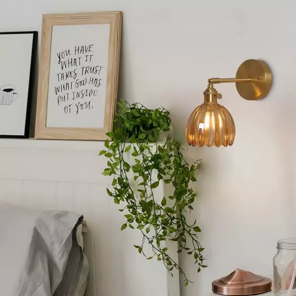 Blomst Knop Tulipan Glas Væglampe