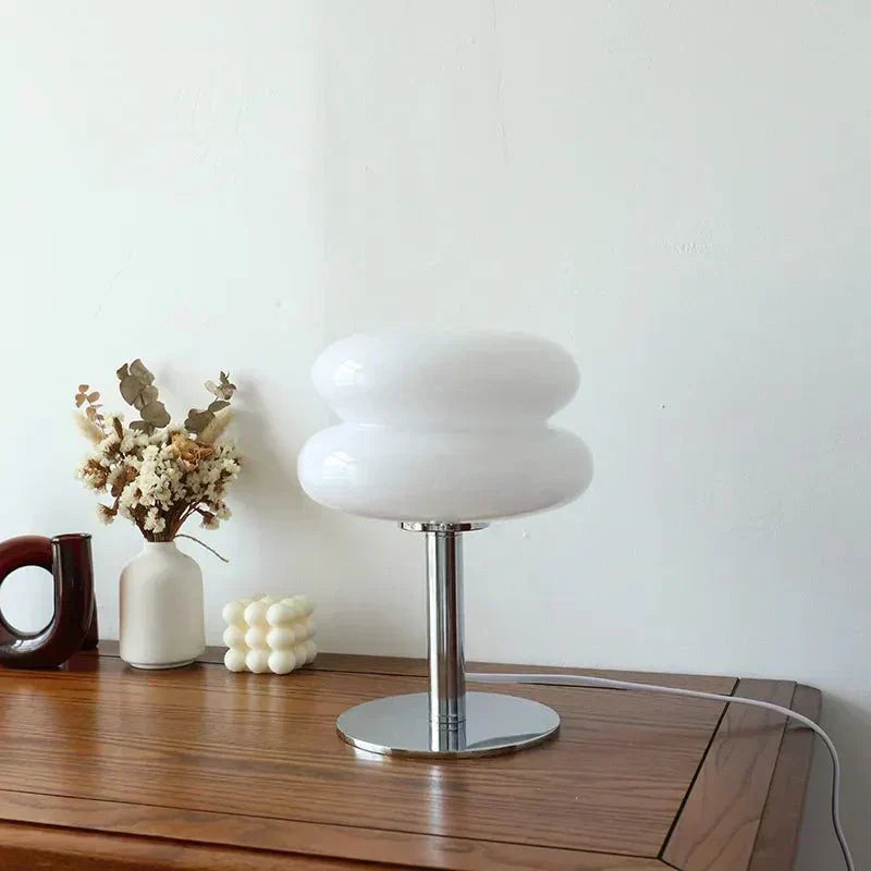 Retro Macaron Bordlampe lavet af farvet glas