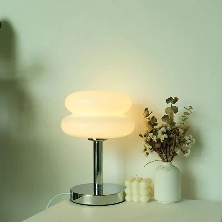 Retro Macaron Bordlampe lavet af farvet glas