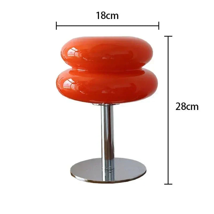 Retro Macaron Bordlampe lavet af farvet glas