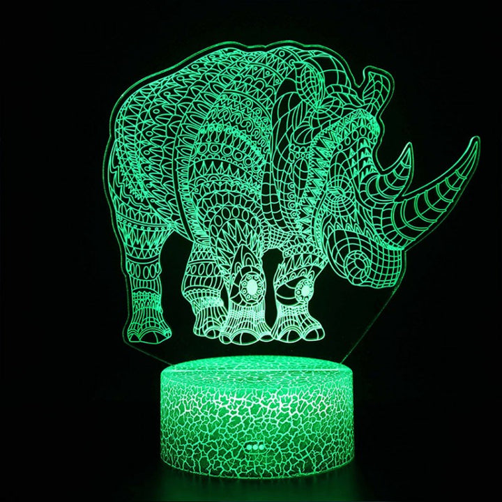 3D Lampe Næsehorn Majestætisk