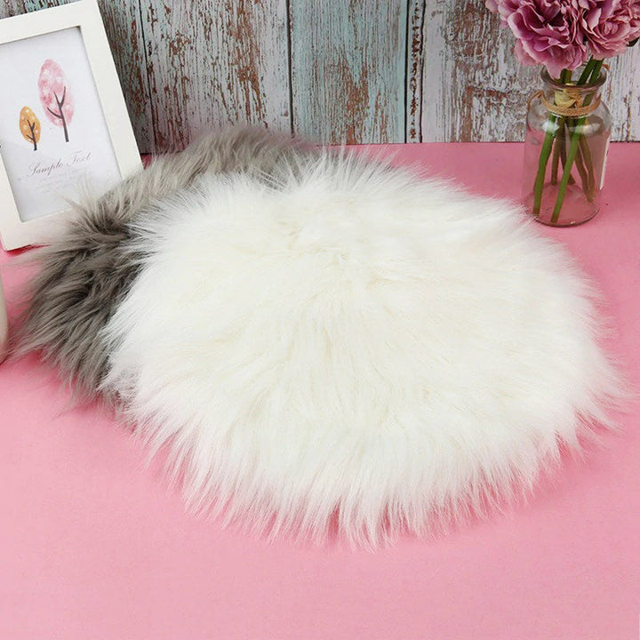 Faux Fur Rund Sædepude