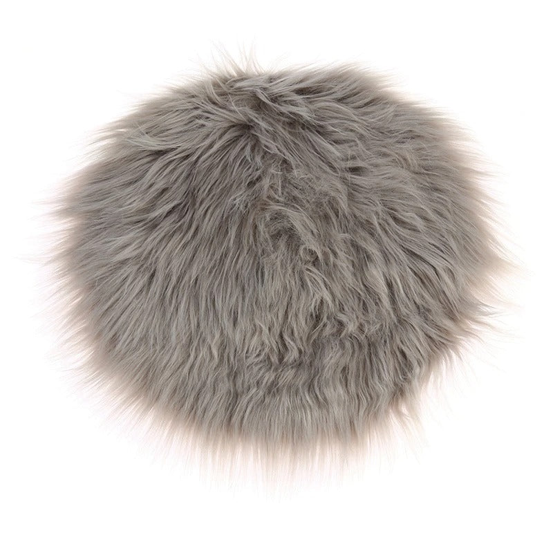 Faux Fur Rund Sædepude