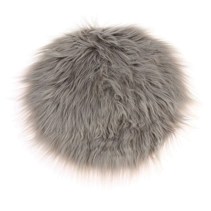 Faux Fur Rund Sædepude