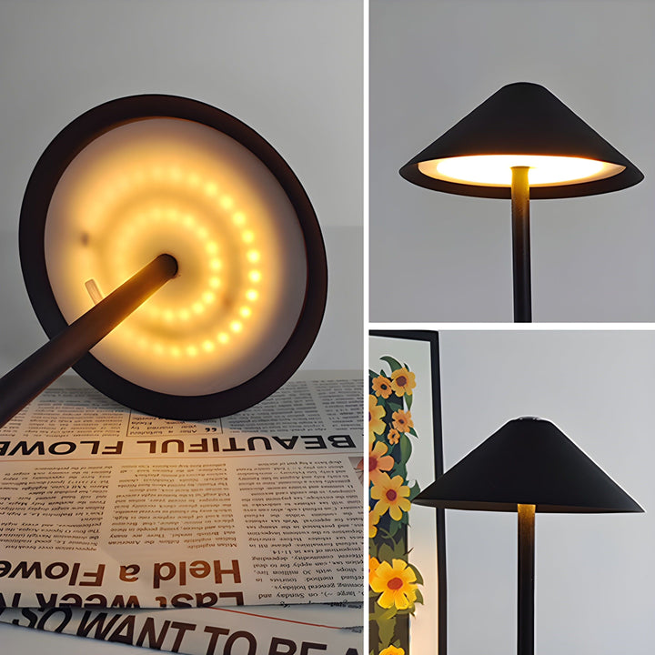 Minimalistisk dæmpbar Touch bordlampe - vandtæt og genopladelig lysfarve