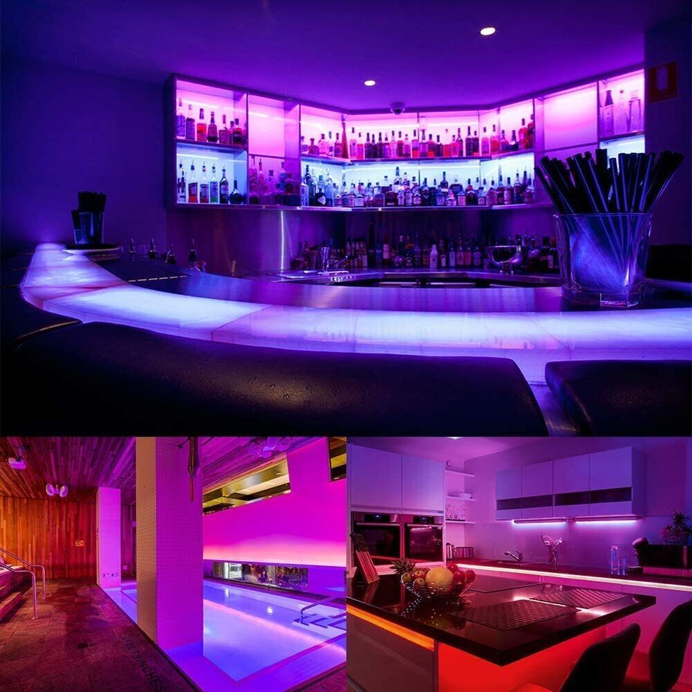 LED Lysstribe, 30 m, 15 m, Musik Synkronisering, Bluetooth, 5050, RGB Ambient Lys med Fjernbetjening