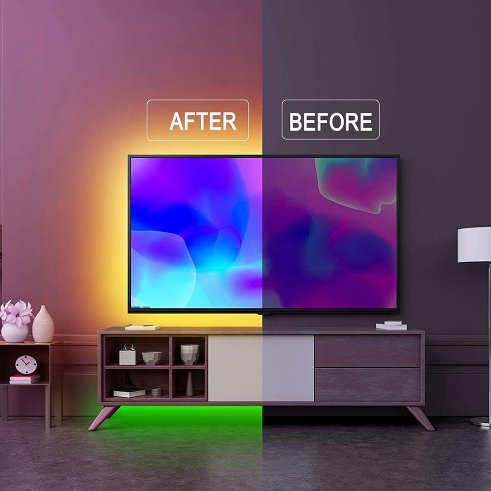 LED Lysstribe, 30 m, 15 m, Musik Synkronisering, Bluetooth, 5050, RGB Ambient Lys med Fjernbetjening