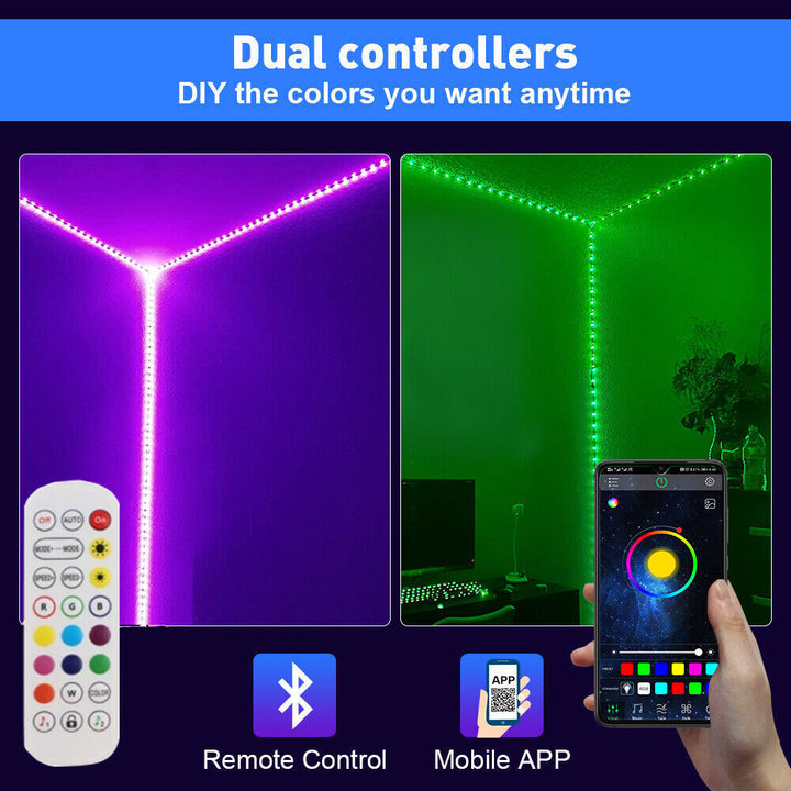 LED Lysstribe, 30 m, 15 m, Musik Synkronisering, Bluetooth, 5050, RGB Ambient Lys med Fjernbetjening
