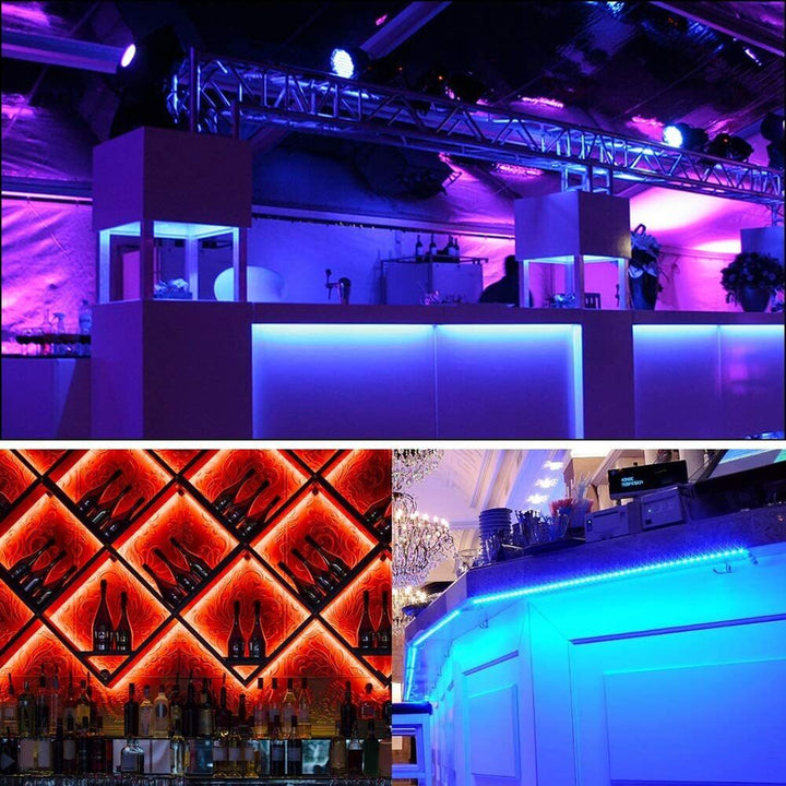 LED Lysstribe, 30 m, 15 m, Musik Synkronisering, Bluetooth, 5050, RGB Ambient Lys med Fjernbetjening
