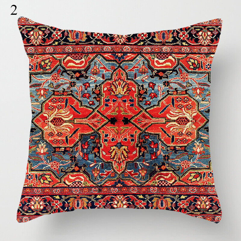 Etisk Boho Mandala Print Linned Pude Betræk Sofa Pude Cover Hjem Dekor