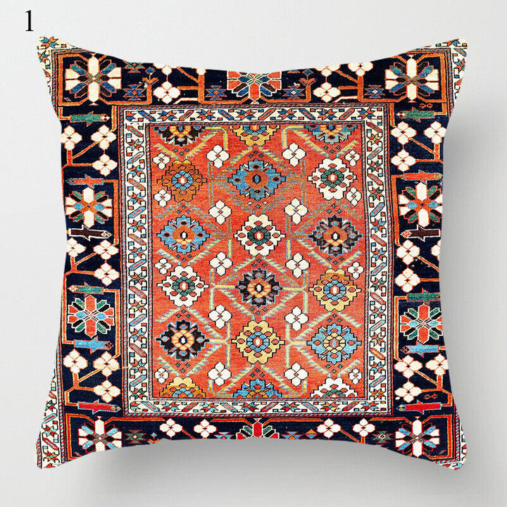 Etisk Boho Mandala Print Linned Pude Betræk Sofa Pude Cover Hjem Dekor