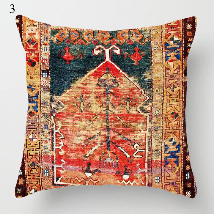Etisk Boho Mandala Print Linned Pude Betræk Sofa Pude Cover Hjem Dekor