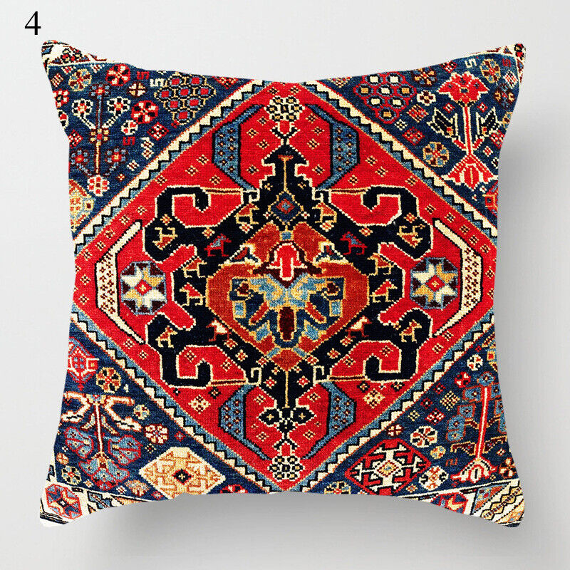 Etisk Boho Mandala Print Linned Pude Betræk Sofa Pude Cover Hjem Dekor