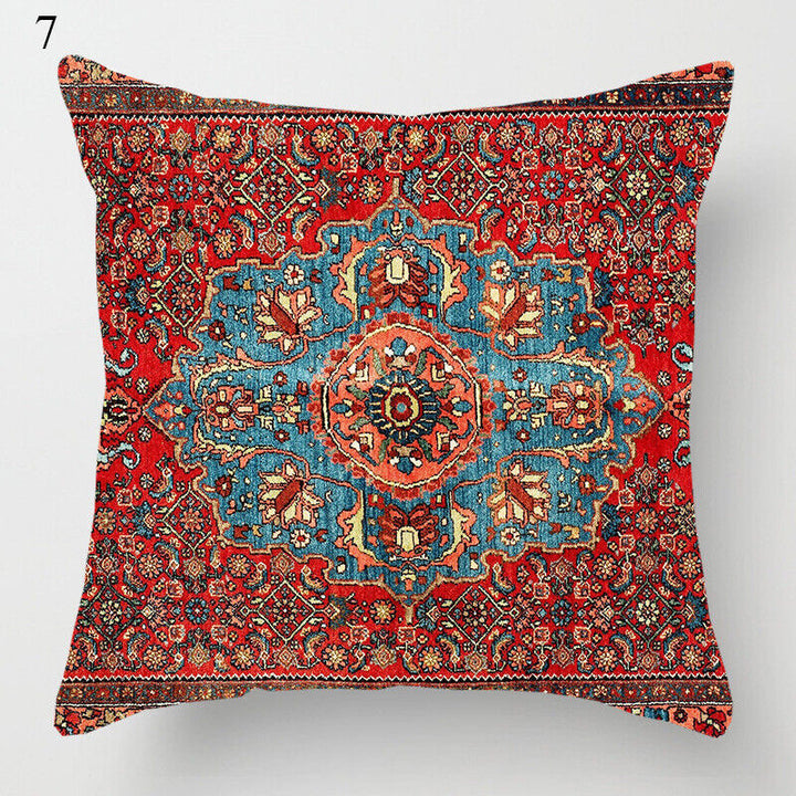 Etisk Boho Mandala Print Linned Pude Betræk Sofa Pude Cover Hjem Dekor