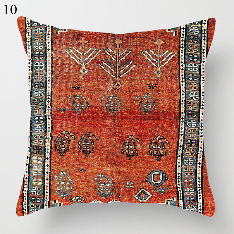 Etisk Boho Mandala Print Linned Pude Betræk Sofa Pude Cover Hjem Dekor