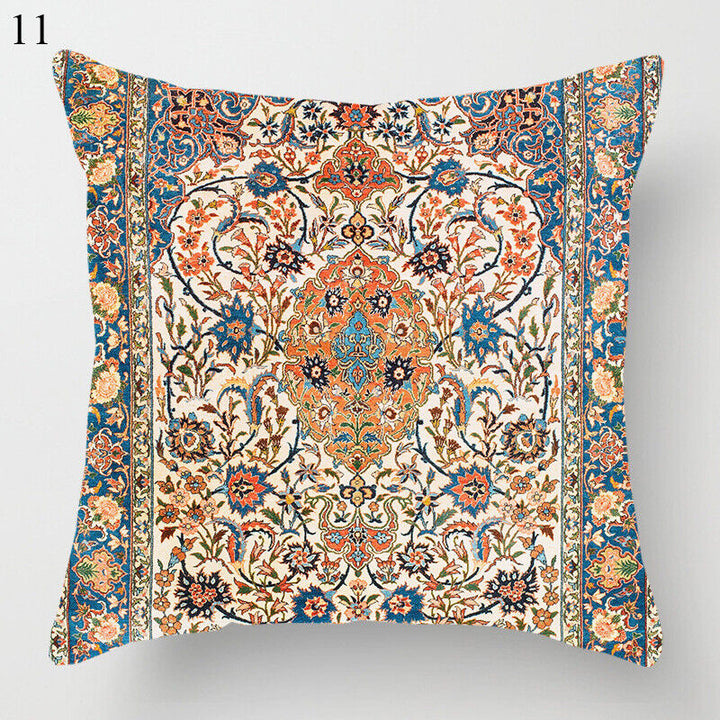 Etisk Boho Mandala Print Linned Pude Betræk Sofa Pude Cover Hjem Dekor