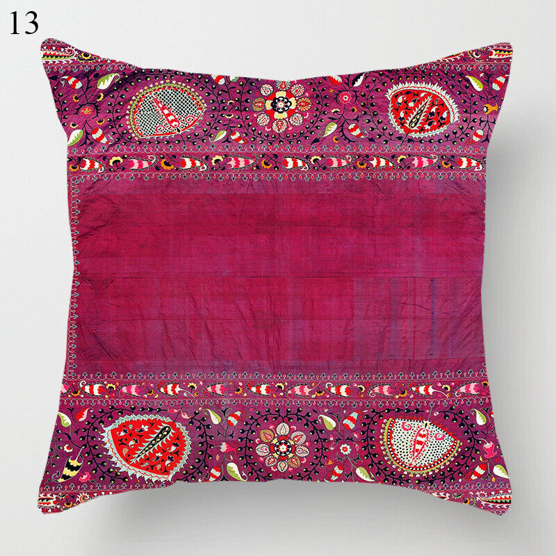 Etisk Boho Mandala Print Linned Pude Betræk Sofa Pude Cover Hjem Dekor
