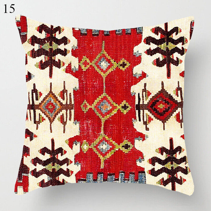 Etisk Boho Mandala Print Linned Pude Betræk Sofa Pude Cover Hjem Dekor