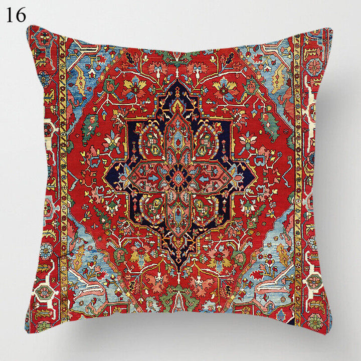 Etisk Boho Mandala Print Linned Pude Betræk Sofa Pude Cover Hjem Dekor