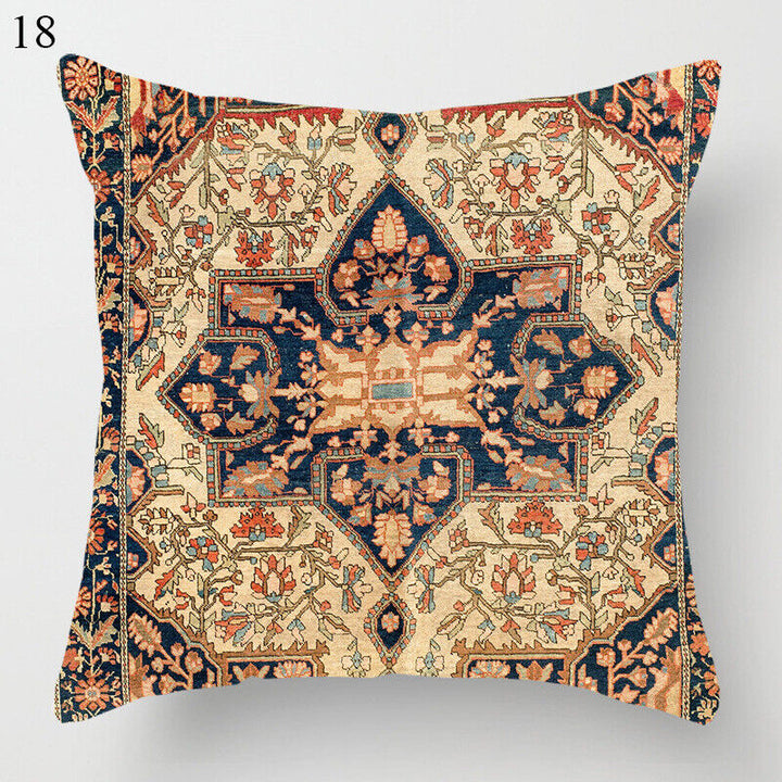 Etisk Boho Mandala Print Linned Pude Betræk Sofa Pude Cover Hjem Dekor