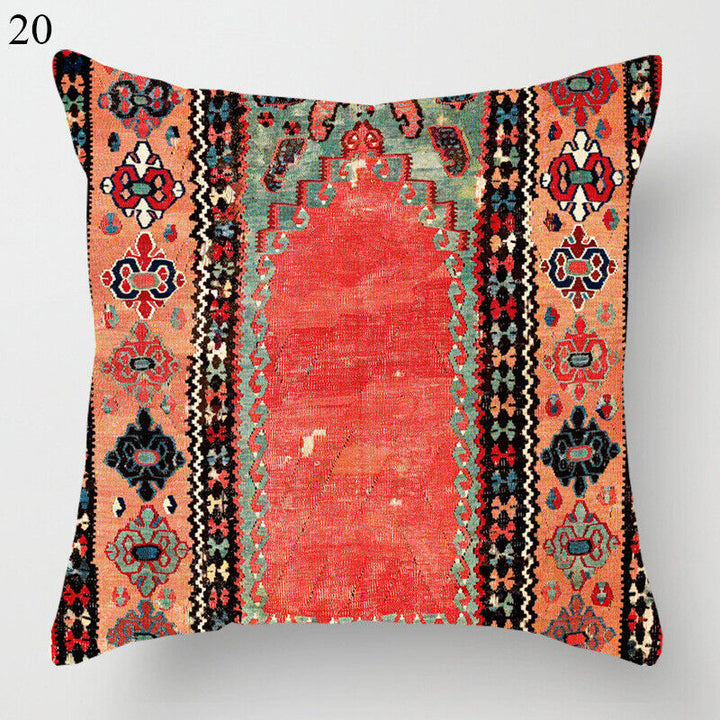 Etisk Boho Mandala Print Linned Pude Betræk Sofa Pude Cover Hjem Dekor