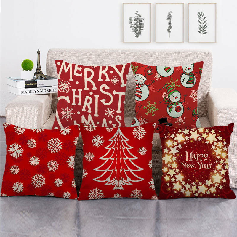 18" Cojines Merry Xmas Sofa Pude Betræk Hjem Sofa Dekorative Puder