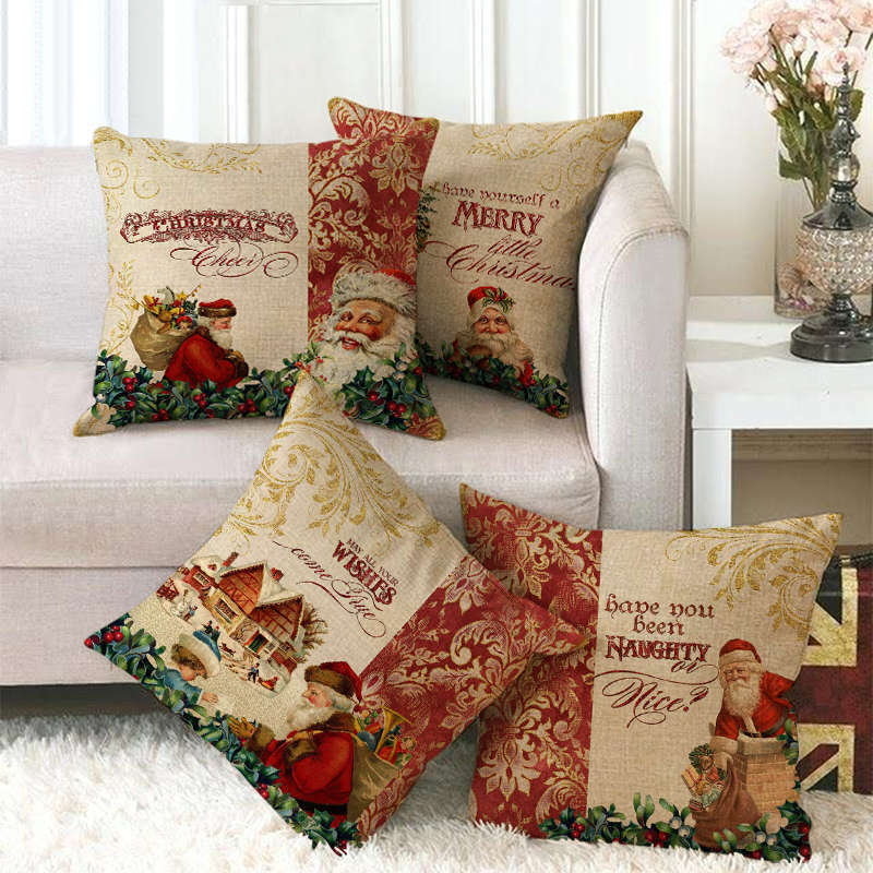 18" Cojines Merry Xmas Sofa Pude Betræk Hjem Sofa Dekorative Puder
