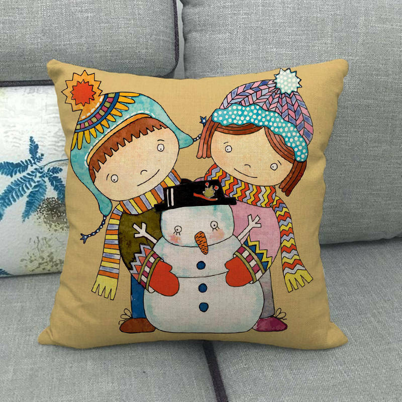18" Cojines Merry Xmas Sofa Pude Betræk Hjem Sofa Dekorative Puder
