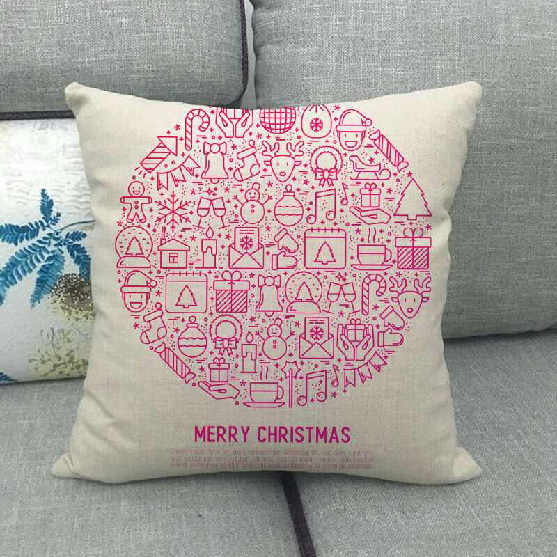 18" Cojines Merry Xmas Sofa Pude Betræk Hjem Sofa Dekorative Puder