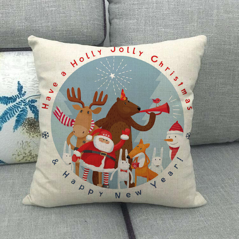 18" Cojines Merry Xmas Sofa Pude Betræk Hjem Sofa Dekorative Puder