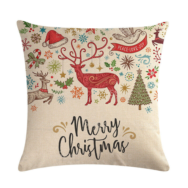 18" Cojines Merry Xmas Sofa Pude Betræk Hjem Sofa Dekorative Puder