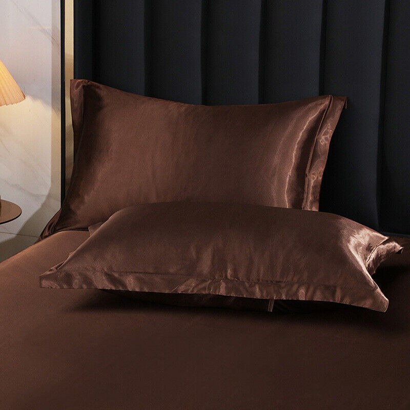 1/2PCS Blød Pudebetræk Silke Satin Pudebetræk Hjem Deko Sengetøj Pude Covers