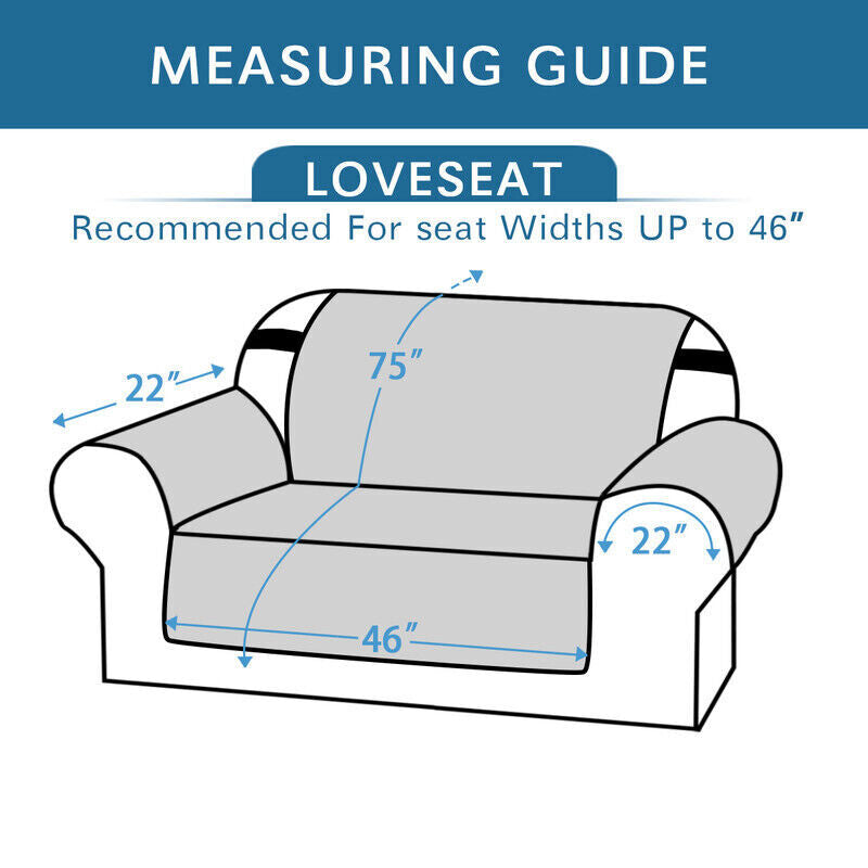 Quilted Sofa Cover Pet Protector Throw Vandtæt Sofa Slip Covers 1/2/3 Sæde