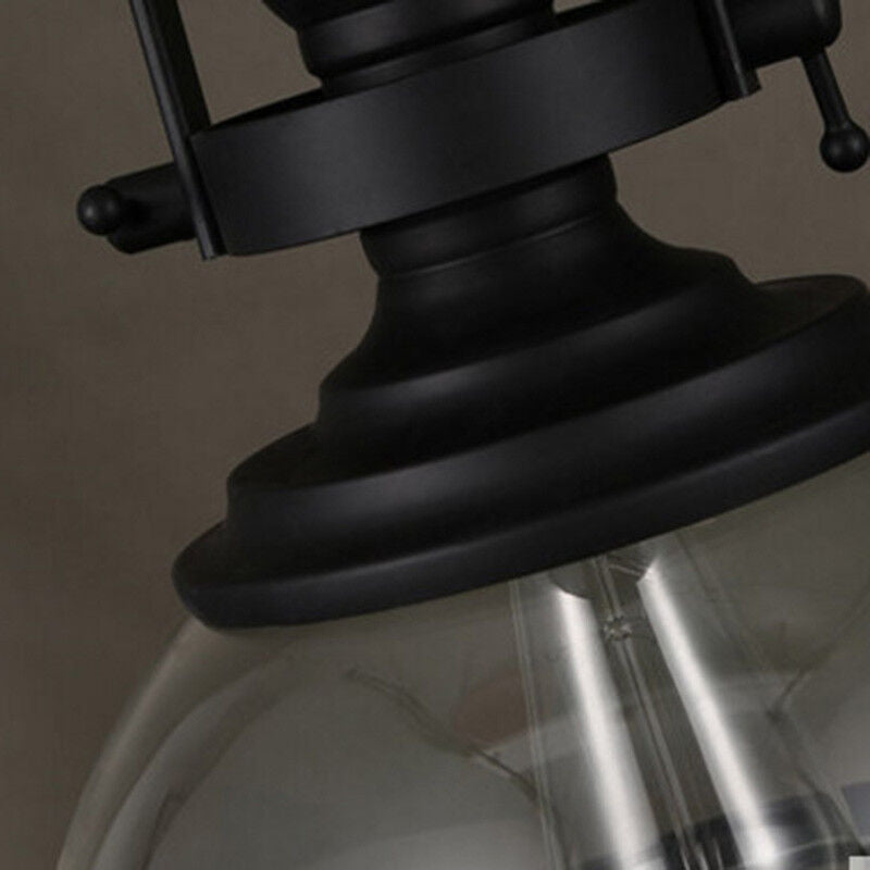 Antik Glas Jern Retro Industriel Kranse Pendel Loftlamper
