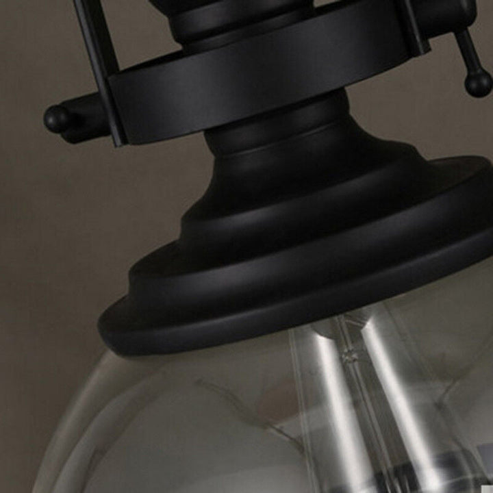 Antik Glas Jern Retro Industriel Kranse Pendel Loftlamper