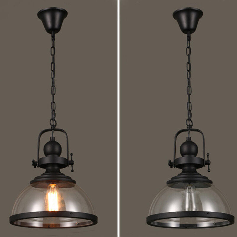 Antik Glas Jern Retro Industriel Kranse Pendel Loftlamper