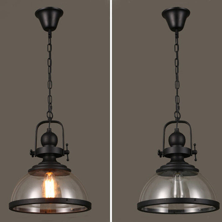 Antik Glas Jern Retro Industriel Kranse Pendel Loftlamper
