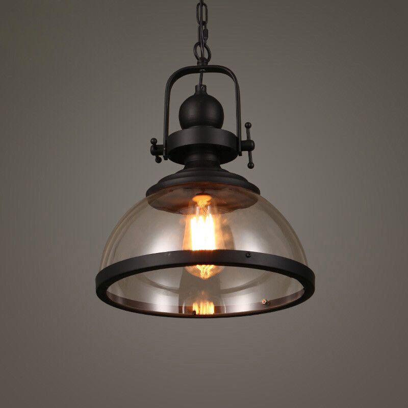 Antik Glas Jern Retro Industriel Kranse Pendel Loftlamper