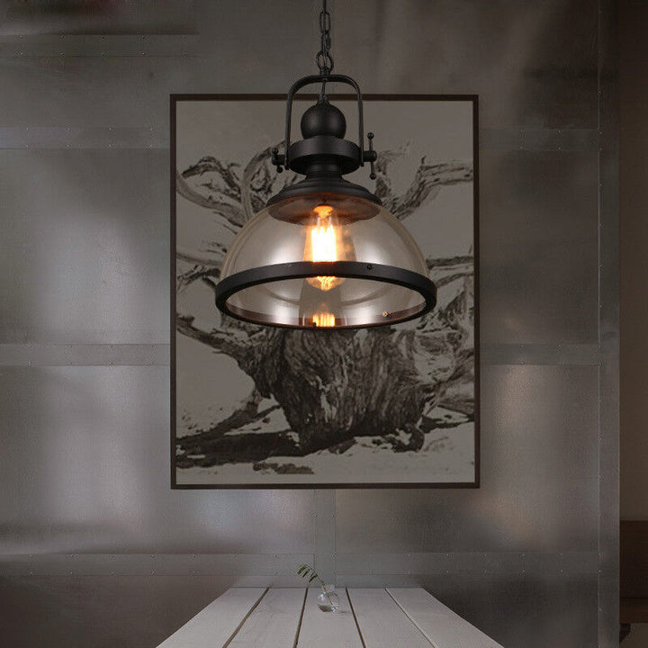 Antik Glas Jern Retro Industriel Kranse Pendel Loftlamper