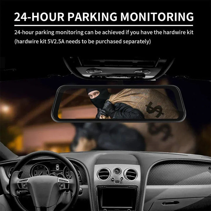 Bakspejl Dash Cam 4K Front &amp; Bag | CarPlay &amp; Smart Køreassistent