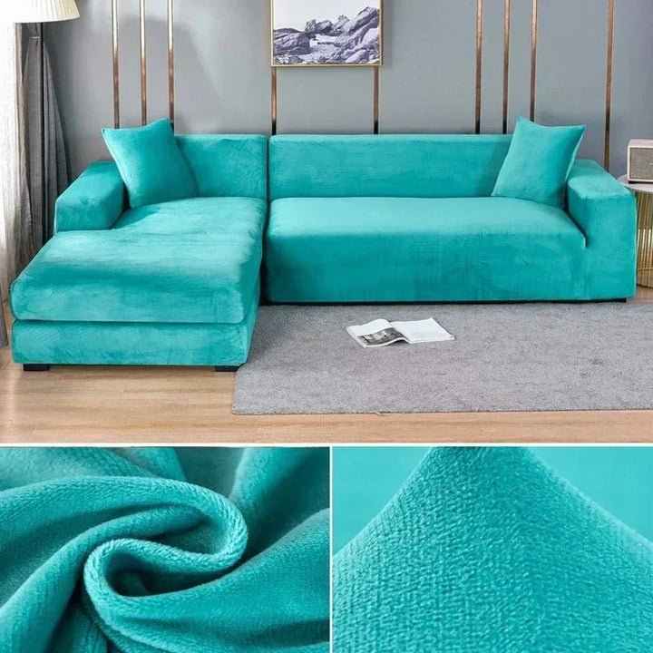 Samtlux Velvet Sofa Cover – Elegant Stretch Fit for Luxurious Comfort and Protection