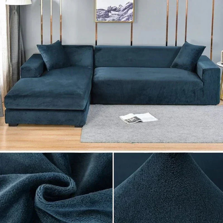 Samtlux Velvet Sofa Cover – Elegant Stretch Fit for Luxurious Comfort and Protection