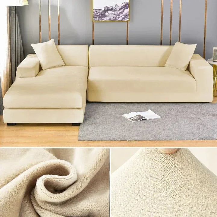 Samtlux Velvet Sofa Cover – Elegant Stretch Fit for Luxurious Comfort and Protection